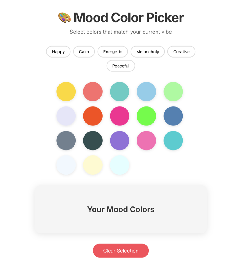 🎨 Mood Color Picker