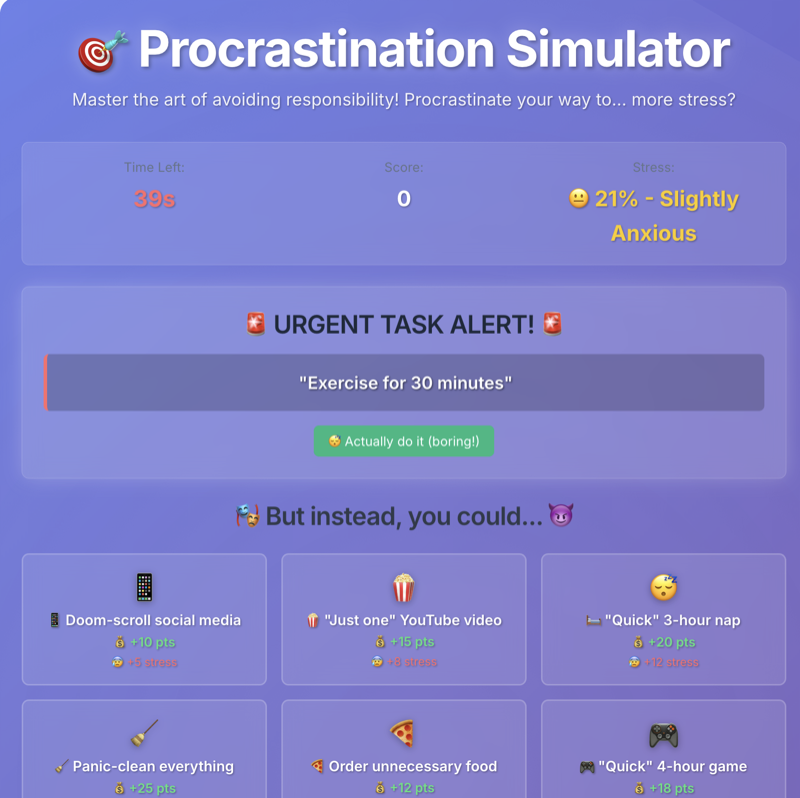 Procrastination Simulator - Featured idea illustration